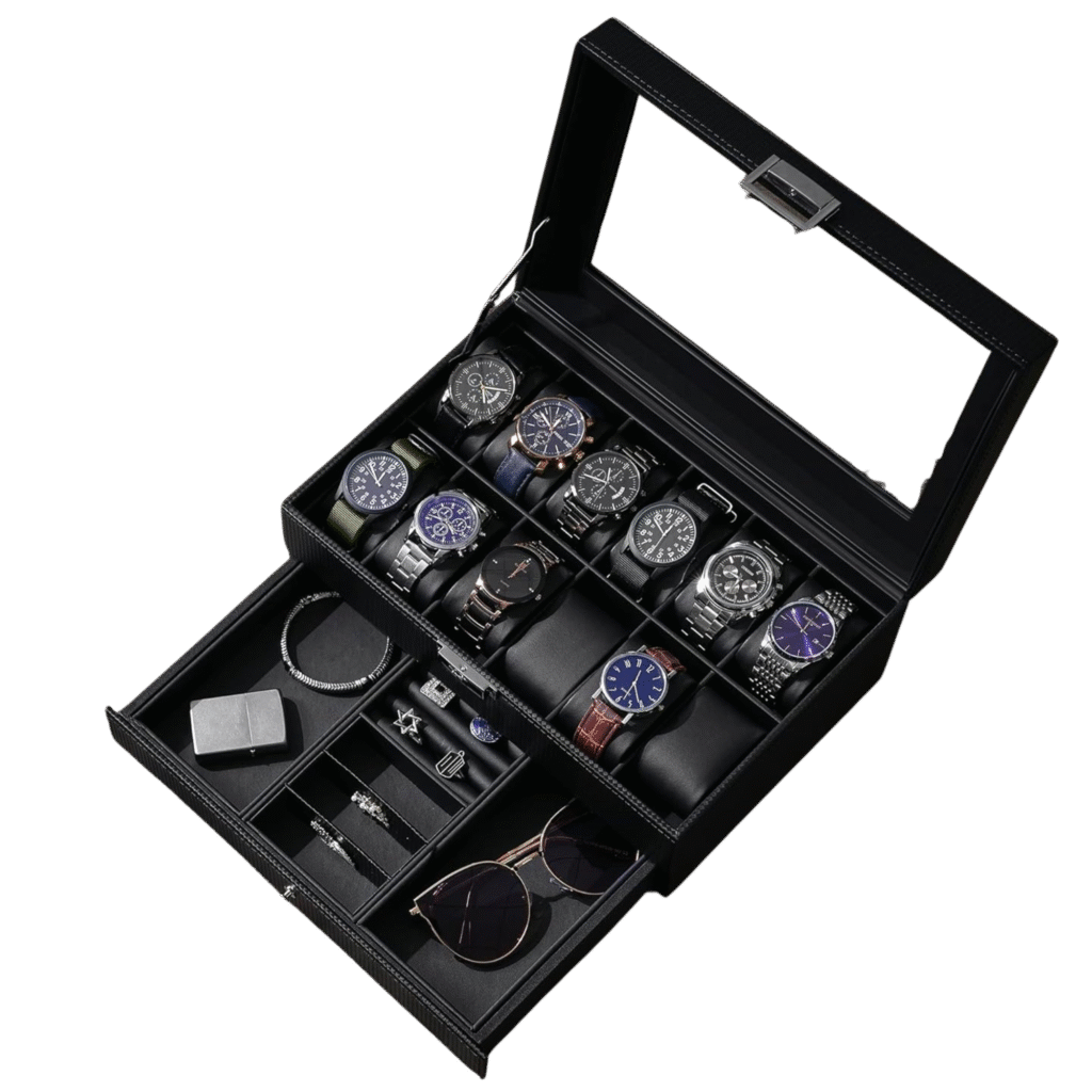 Carbon fiber watch box 2 Tier